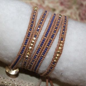 Chan Luu blue mix beaded wrap